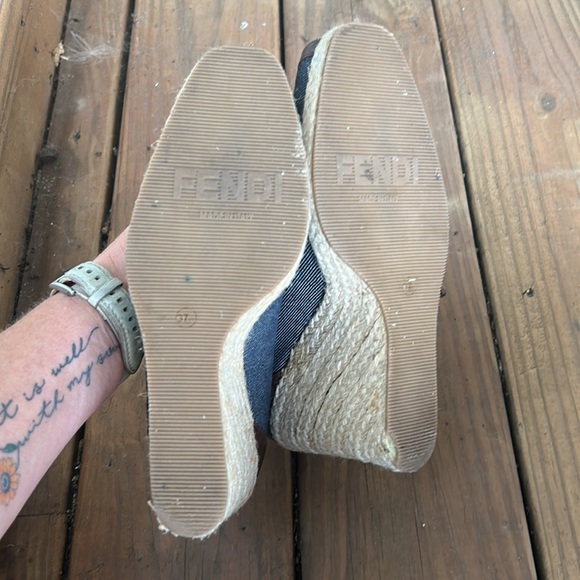 FENDI Vintage Denim Espadrilles 7.5 - Picture 9 of 10